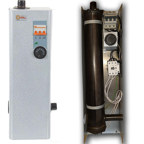 Отопительный котел ЭВН-12 электрический 12 кВт 220В с автоматом (АТ) Отопительный котел ЭВН-12 электрический 12 кВт 220В с автоматом (АТ)