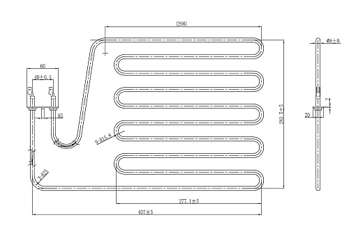 ТЭН 2,0 кВт универсальный для печи сауны, коптилен ТЭН 2,0 кВт универсальный для печи сауны, коптилен